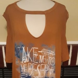 Always Indigo Cold Shoulder Graphic Tee